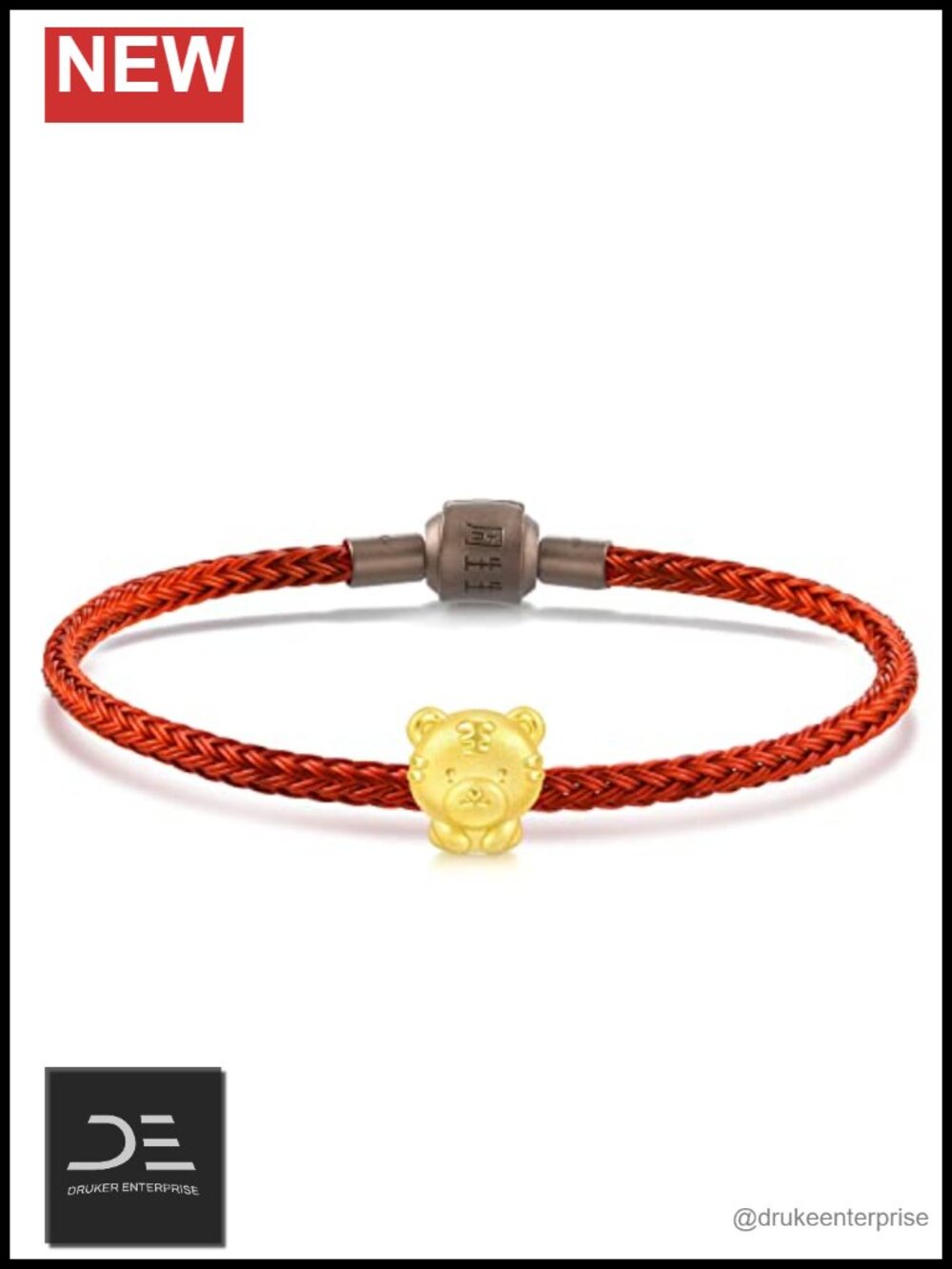 24K Gold Chinese Zodiac Tiger Charm Bracelet Women Link
